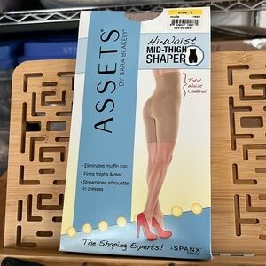 Two (2) Pairs of Spanx Assets  Size 3 Nude High Waisted Mid Thigh Shaper